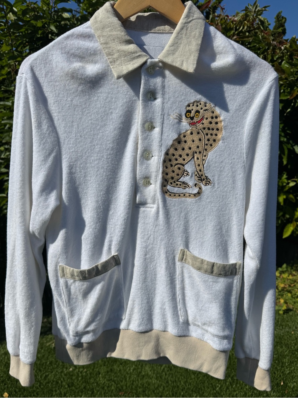 Tombolo Sun Leopard Cabana Long-Sleeve Terry Tee in size XS - Picture 7 of 9